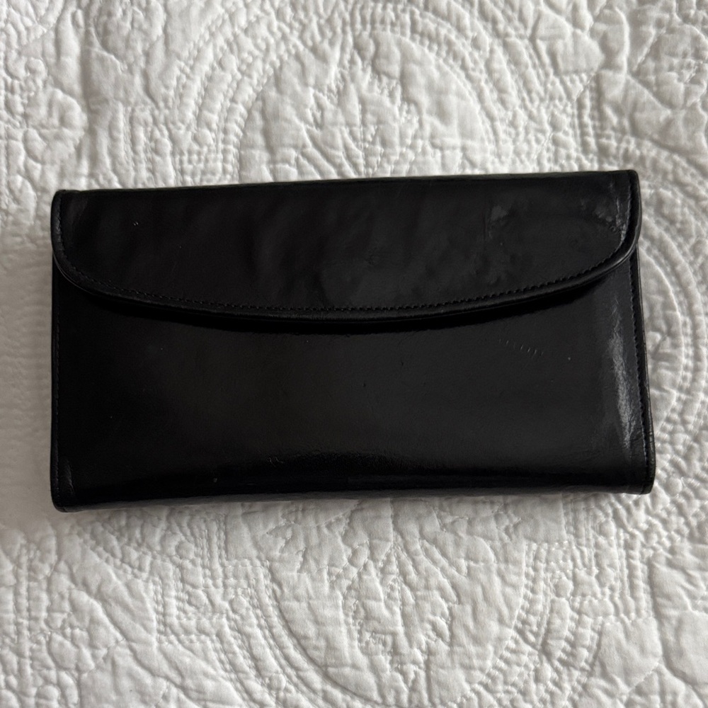 RARE Vintage Coach Black Leather Clutch/Wallet